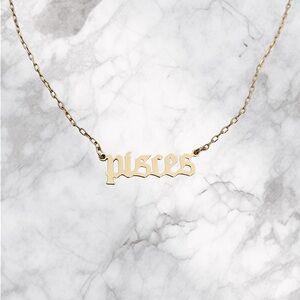 WOMENS PISCES GOLD PENDANT NECKLACE